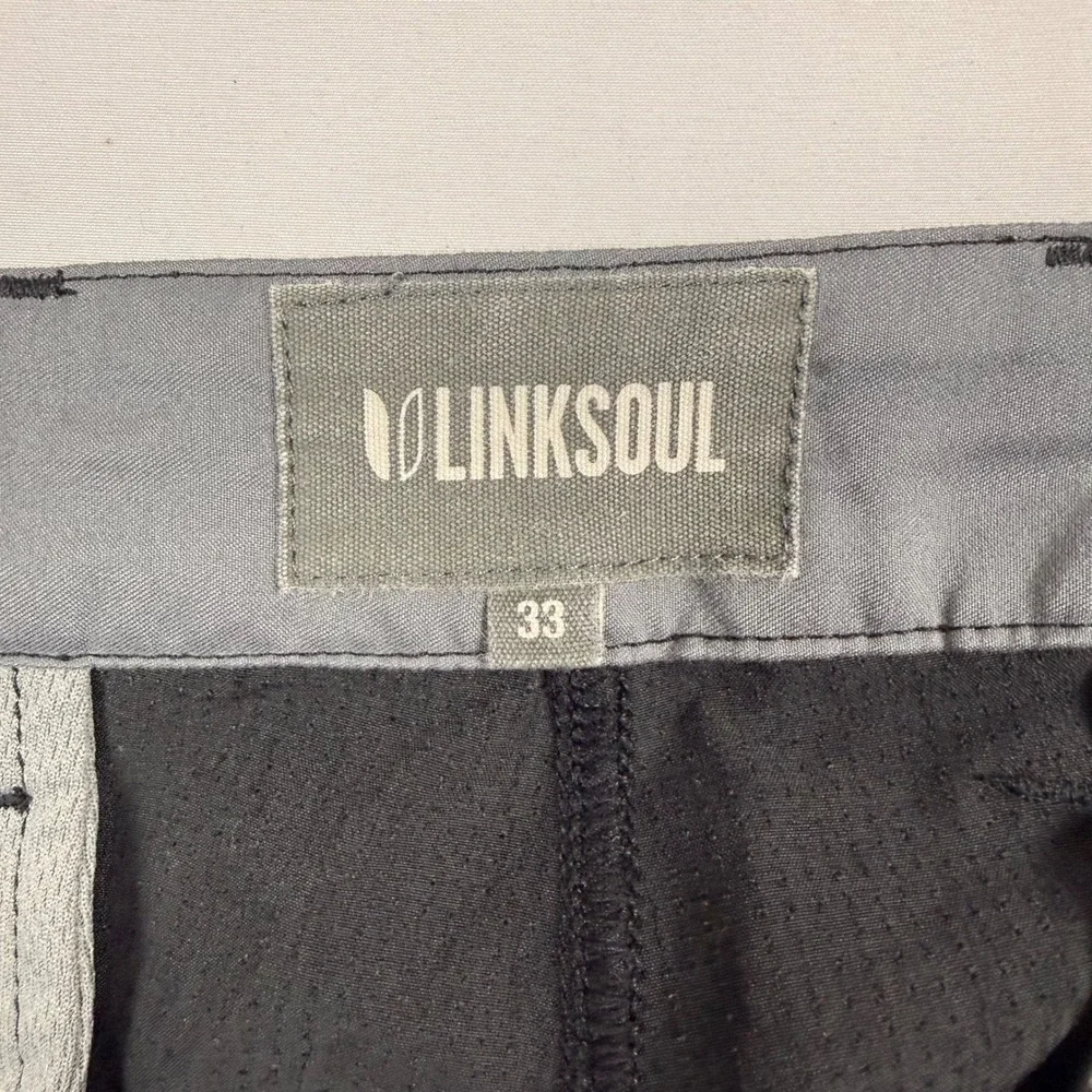 Linksoul Mens Black Boardwalker Golf Shorts Size 33 Stretch LS6170 Regular Fit